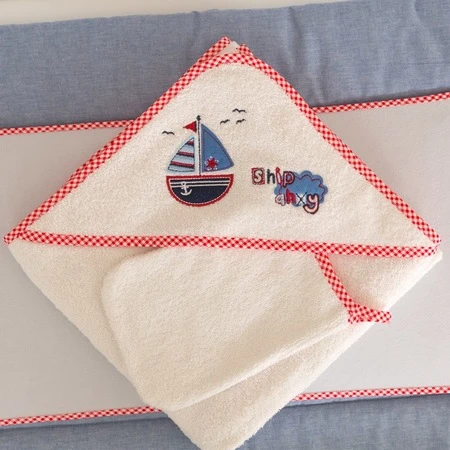Funna Baby Towel Hooded Marine - Blue