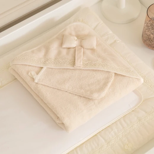 Funna Baby Towel Hooded Premium - Cream Funna Baby Towel Hooded Premium - Cream