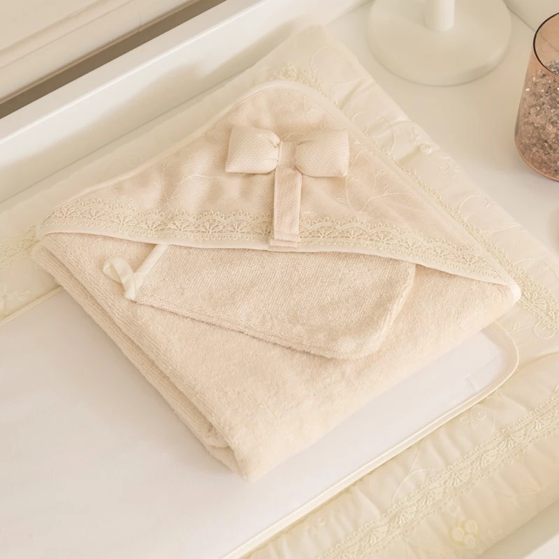 Funna Baby Towel Hooded Premium - Cream - فونا بيبي