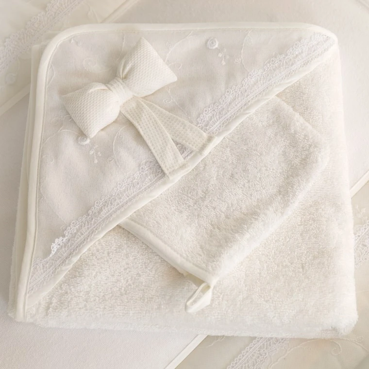 Funna Baby Towel Hooded Premium - White - فونا بيبي