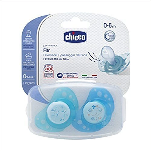 Chicco Physio Air Soothers (0-6M), Blue - تشيكو - Image 2