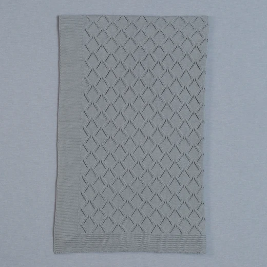 Funna Knitted Blanket Punto - Grey - فونا بيبي - Image 2
