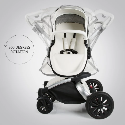 AiQi® Pushchair (3 in 1) Prams Travel System with Bassinet 360 Degrees - Angle - Image 6