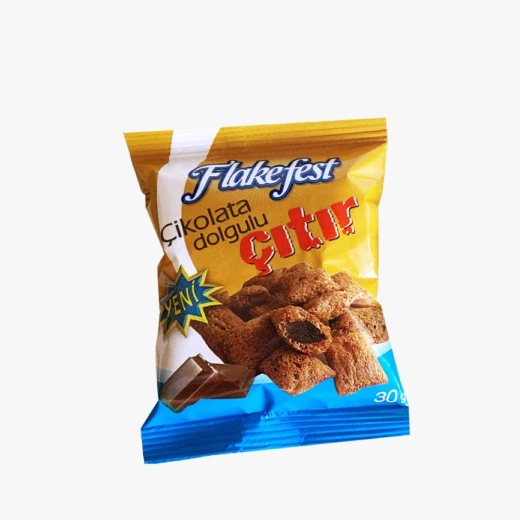 بسكوت الوسائد المحشوة بكريم الكاكاو Flakefest X1 بسكوت الوسائد المحشوة بكريم الكاكاو Flakefest X1