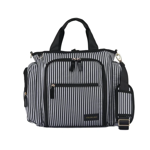 Colorland Gabrielle Tote Baby Changing Bag, Black & White Strips Colorland Gabrielle Tote Baby Changing Bag, Black & White Strips