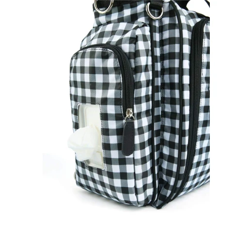 Colorland Gabrielle Tote Baby Changing Bag, Black & White Chequered - كولورلاند - Image 10