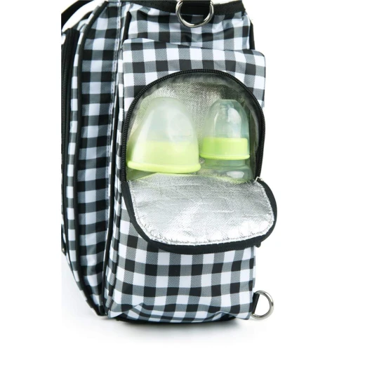 Colorland Gabrielle Tote Baby Changing Bag, Black & White Chequered - كولورلاند - Image 6