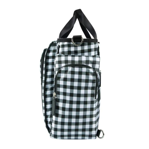Colorland Gabrielle Tote Baby Changing Bag, Black & White Chequered - كولورلاند - Image 3