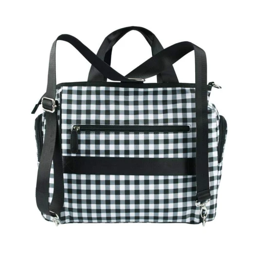 Colorland Gabrielle Tote Baby Changing Bag, Black & White Chequered - كولورلاند - Image 2