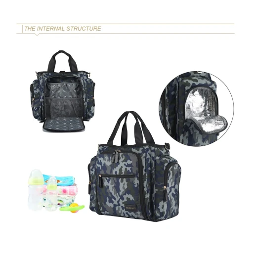 Colorland Gabrielle Tote Baby Changing Bag, Camo Grey - كولورلاند - Image 3