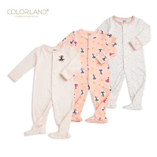 Colorland - Baby Romper / Pink Princess 3 Pieces In One Pack - 3-6 Months