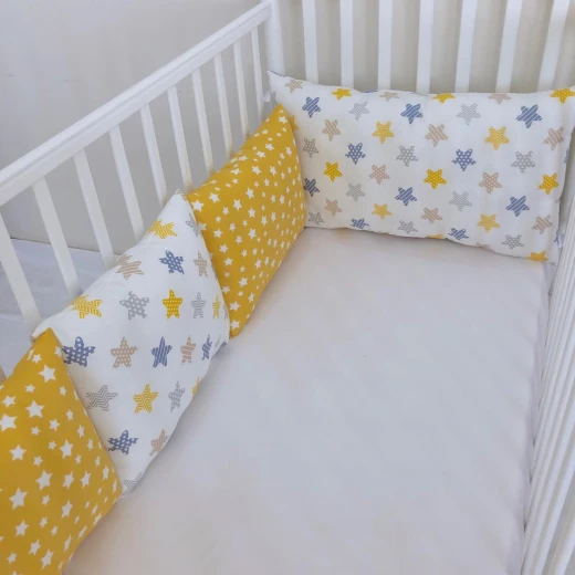 Anett Newborn Baby Bedding Set, Colorful Stars, Yellow - أنيت - Image 3
