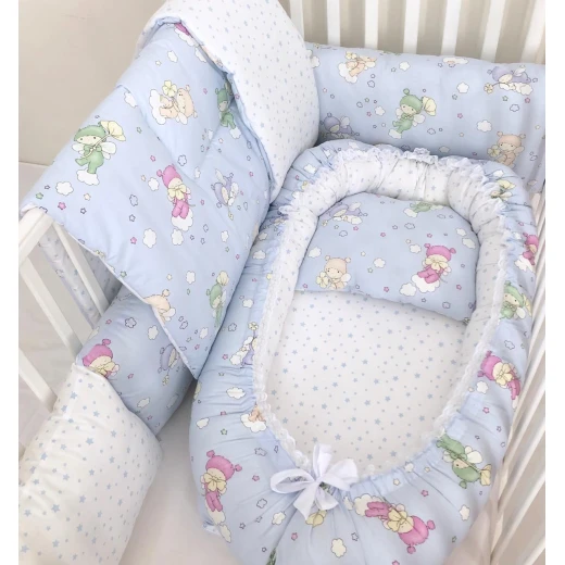 Anett Newborn Baby Bedding Set, Baby, Sky Blue to Pale Green - أنيت - Image 2