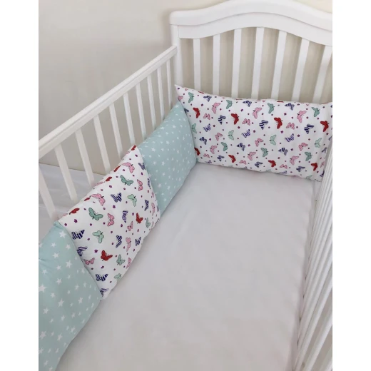 Anett Newborn Baby Bedding Set, Colorful Butterflies, Pale Green - أنيت - Image 5
