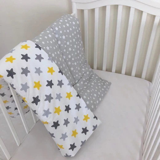 Anett Newborn Baby Bedding Set, Colorful Stars, Grey - أنيت - Image 2