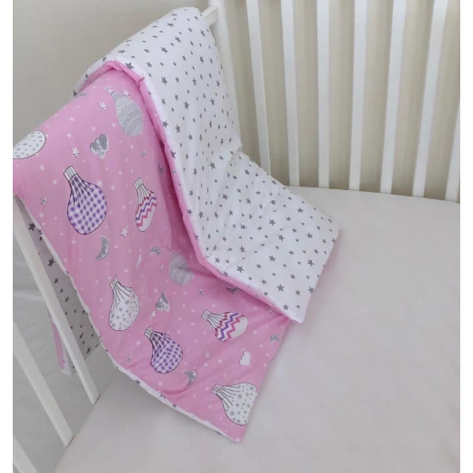 Anett Newborn Baby Bedding Set, ِAirships, Pink - أنيت - Image 3