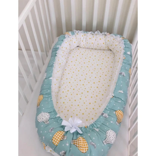 Anett Newborn Baby Bedding Set, ِAirships, Blue - أنيت - Image 3
