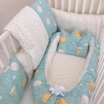 Anett Newborn Baby Bedding Set, ِAirships, Blue - أنيت