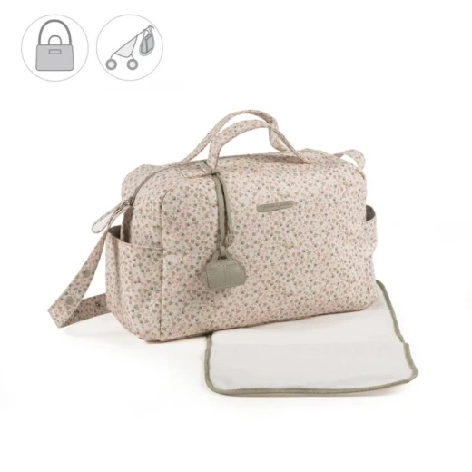Pasito a Pasito Bouquet Pink Faux Leather Nappy Bag with Changing Mat - باسيتو اه  باسيتو - Image 2
