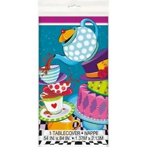 Amscan Mad Hatter Tea Party Plastic Tablecloth, 84x54 cm - أمسكان - Image 3