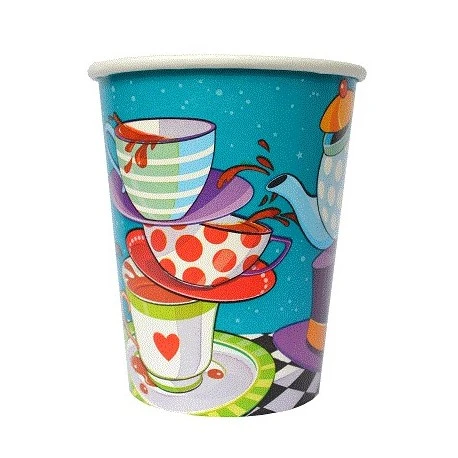 Amscan 9oz Paper Alice in Wonderland Tea Party Cups, 8 Cups Amscan 9oz Paper Alice in Wonderland Tea Party Cups, 8 Cups