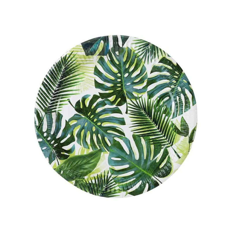 Talking Tables - Tropical Fiesta Palm Leaf Paper 8 Plates - توكينغ تابلز