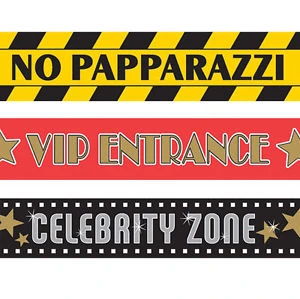 Amscan - Hollywood Glossy Plastic Party Tape Decoration 3 Piece Multi Color - أمسكان - Image 2