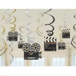 Amscan - Hollywood Swirls Decorations X12 pieces, 60 cm - أمسكان