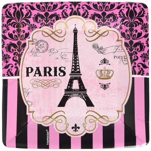 Amscan - A Day In Paris Plates Birthday Party, 8 Plates