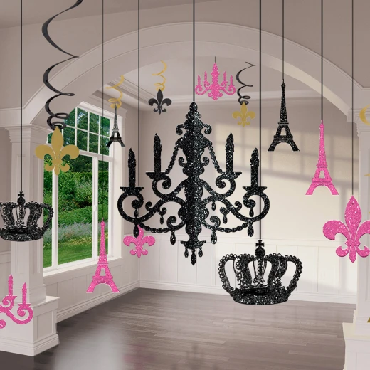 Amscan - A Day in Paris Glitter Chandelier Kit - 17 pieces - أمسكان - Image 2