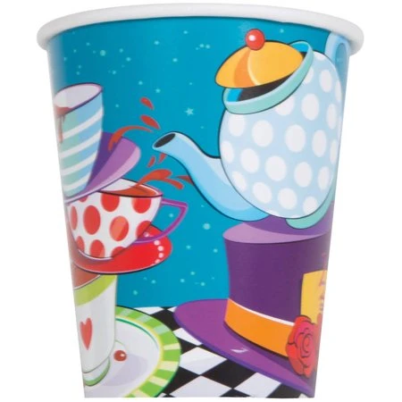 Amscan 9oz Paper Alice in Wonderland Tea Party Cups, 8 Cups - أمسكان - Image 2