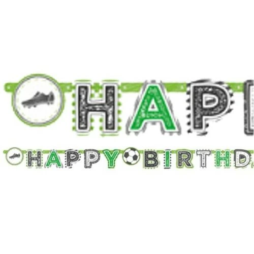 Amscan - Kicker Party Letter Banner Happy Birthday Football Bunting - أمسكان - Image 2