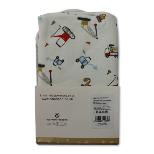 Colorland Dylan Baby Hooded Blanket - The Excavator Family 1 Pc Per Pack - كولورلاند - Image 2