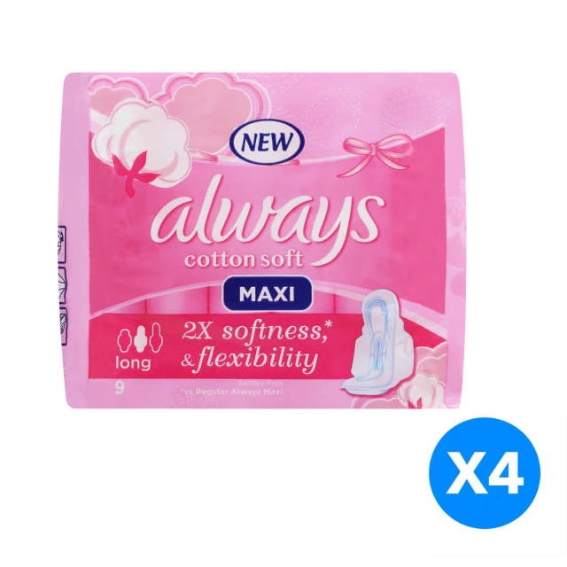 Always Soft Maxi Thick, Large sanitary 36 pads X4 Packs - أولويز