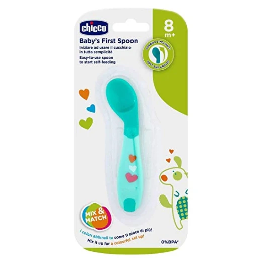 Chicco First Spoon, Turquoise Color, +8 months - Chicco - Image 2