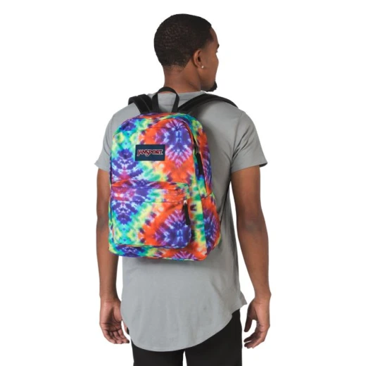 JanSport Superbreak Backpack, Red/Multi Hippie Days - جان سبورت - Image 2
