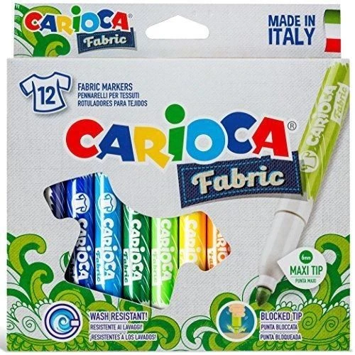 Carioca Fabric Colors - 12 Pcs
