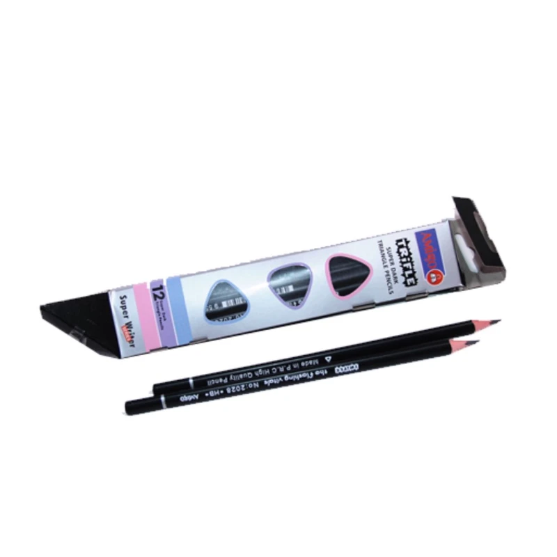 Amigo Pencils Set, 12 pieces, Black - أميجو