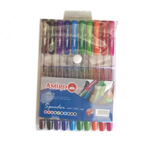 Amigo Colorful Pens, 10 Pieces Amigo Colorful Pens, 10 Pieces