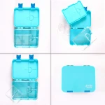 GenioWorld Bento Lunch Box 6 Compatment- Blue - جنيو ورلد