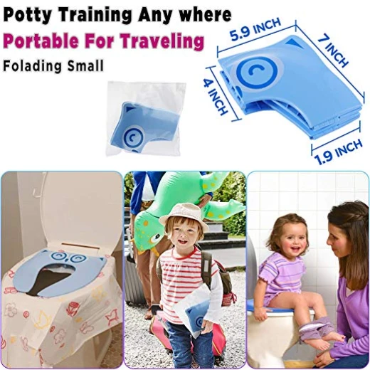 Gimars Upgrade Folding Large Non Slip Silicone Pads Travel Portable Reusable Toilet Potty Training Seat Covers Liners with Carry Bag for Babies, Toddlers and Kids - Image 8
