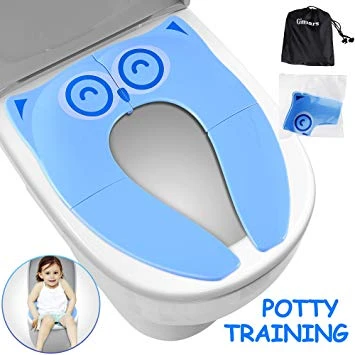 Gimars Upgrade Folding Large Non Slip Silicone Pads Travel Portable Reusable Toilet Potty Training Seat Covers Liners with Carry Bag for Babies, Toddlers and Kids Gimars Upgrade Folding Large Non Slip Silicone Pads Travel Portable Reusable Toilet Potty Training Seat Covers Liners with Carry Bag for Babies, Toddlers and Kids