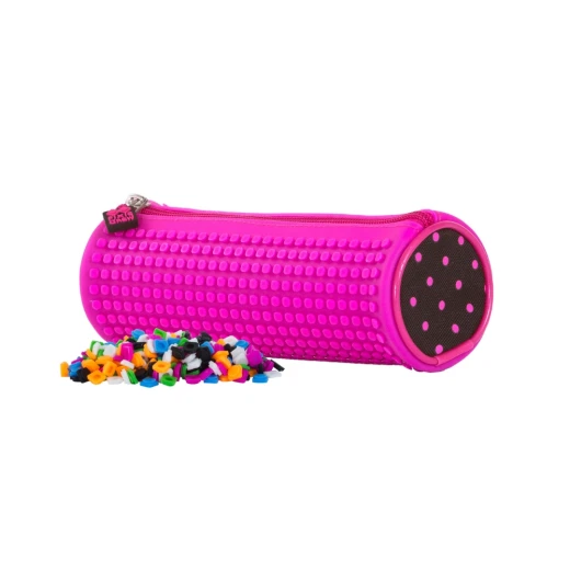 Creative Round School Pixel Pencil Case Fuchsia/black - بيكسي كرو - Image 5