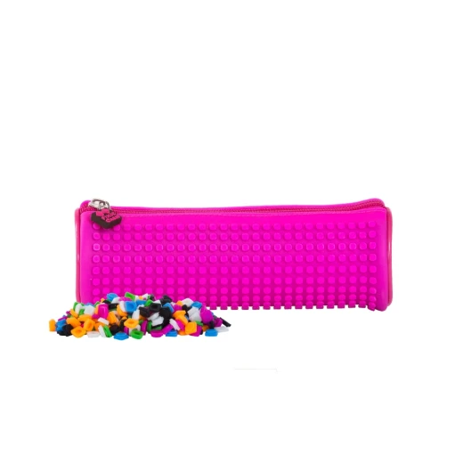 Creative Round School Pixel Pencil Case Fuchsia/black - بيكسي كرو - Image 4