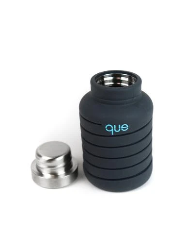 Que Collapsible Water Bottle, Metallic Charcoal, 355 ml - كيو - Image 4