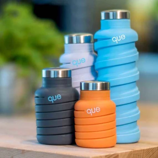 Que Collapsible Water Bottle, Metallic Charcoal, 355 ml - كيو - Image 2