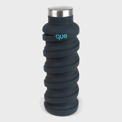 Que Collapsible Water Bottle, Metallic Charcoal, 355 ml - كيو - Image 3