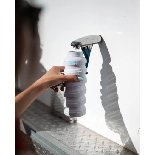 Que Collapsible Water Bottle, Glacier White, 355 ml - كيو - Image 5