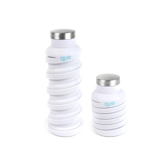 Que Collapsible Water Bottle, Glacier White, 590 ml Que Collapsible Water Bottle, Glacier White, 590 ml