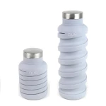 Que Collapsible Water Bottle, Cloudy Grey, 590 ml - كيو